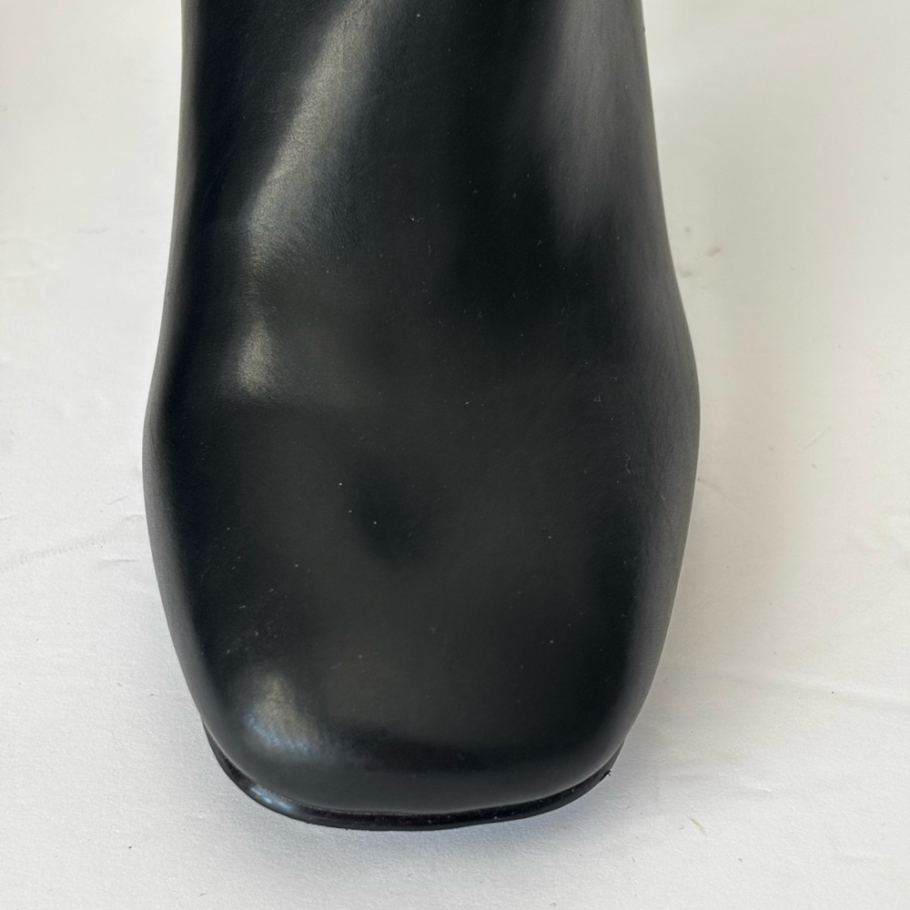 Madden Girl Black Black Square Toe Block Heel Ankle Boots Size 7M - Picture 7 of 12